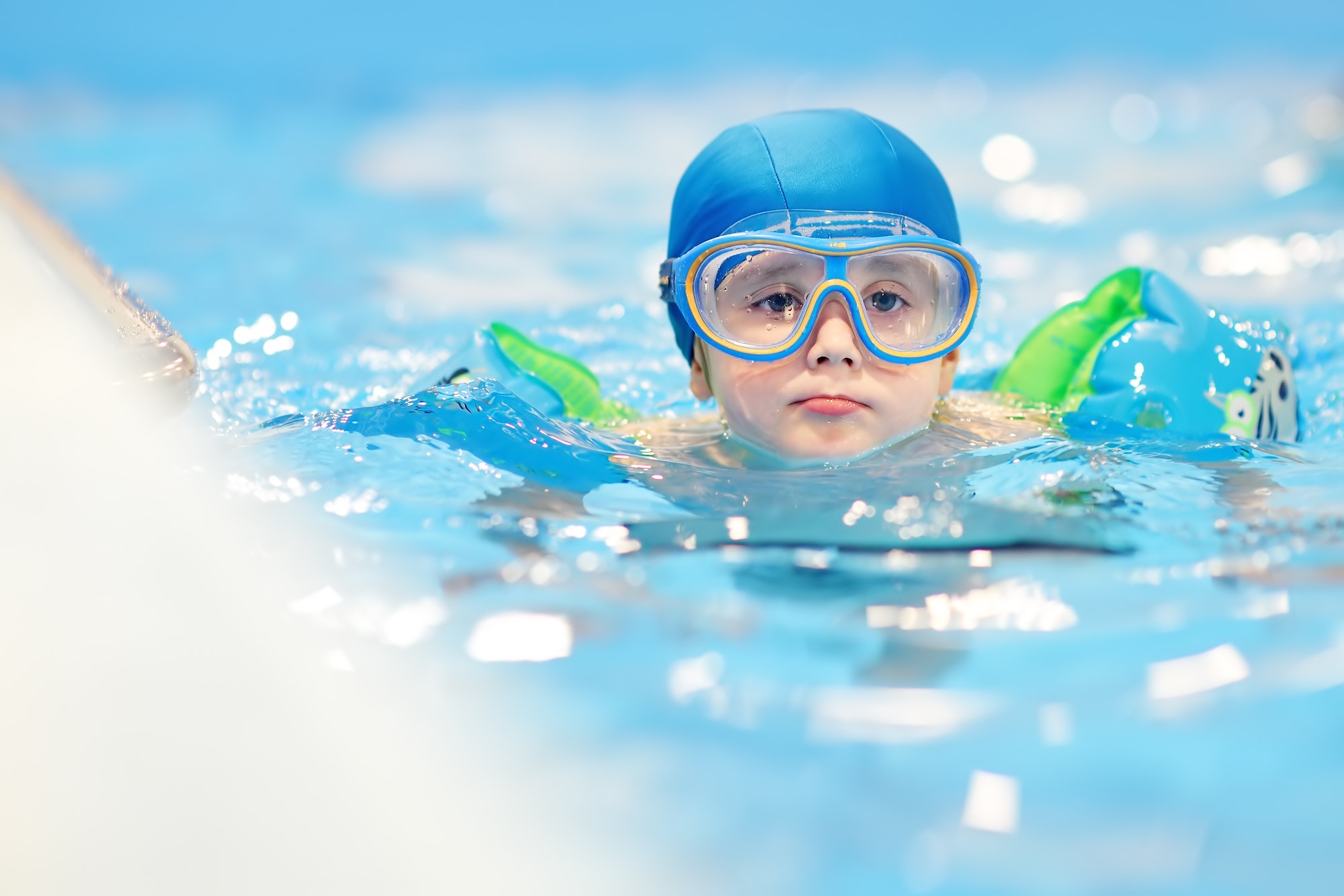 child swimming